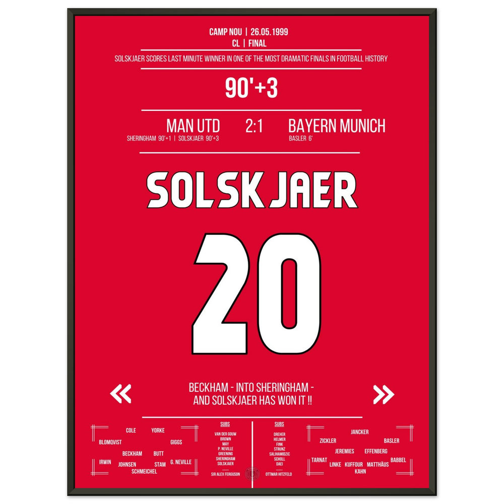 Solskjaer marca en la remontada más memorable de la historia en la final de 1999 contra <tc>Bayern</tc>