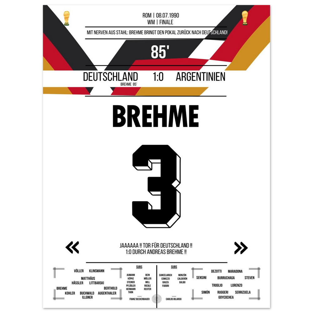 Il rigore di Brehme contro l'Argentina nella finale dei Mondiali del 1990