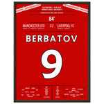 Berbatov-Hattrick versenkt die Reds im Derby 2010 45x60-cm-18x24-Schwarzer-Aluminiumrahmen