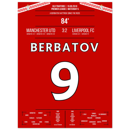 Berbatov-Hattrick versenkt die Reds im Derby 2010 30x40-cm-12x16-Ohne-Rahmen