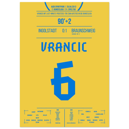 Vrancic's Freistoss-Treffer zum Bundesliga-Aufstieg 2013 50x70-cm-20x28-Ohne-Rahmen